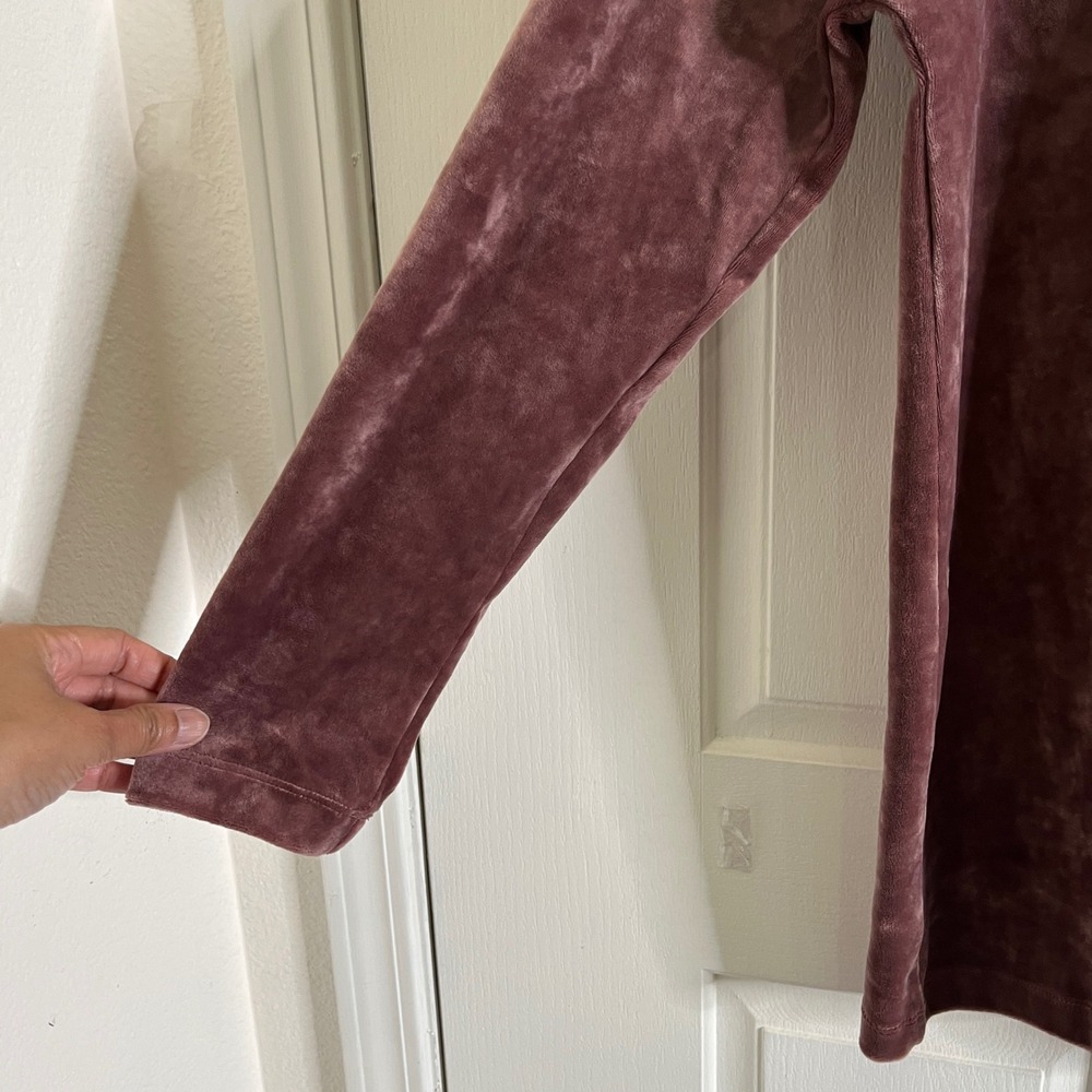New J Jill Pure Jill Womens Crushed Velour Cowl Neck Tunic Top Purple size Large - Picture 4 of 13